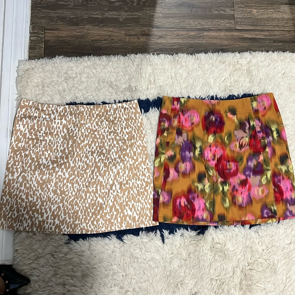 Jcrew Printed Mini Skirts. Size 0.